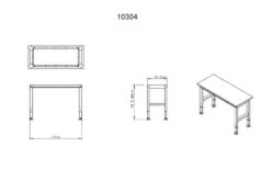 HBM Werkbank Met Massief Houten Blad, In Hoogte Verstelbaar, 122 Cm -Hyunda Hulpmiddel Winkel 10304 frame maten.jpg 1200x600 0feb5ebc88