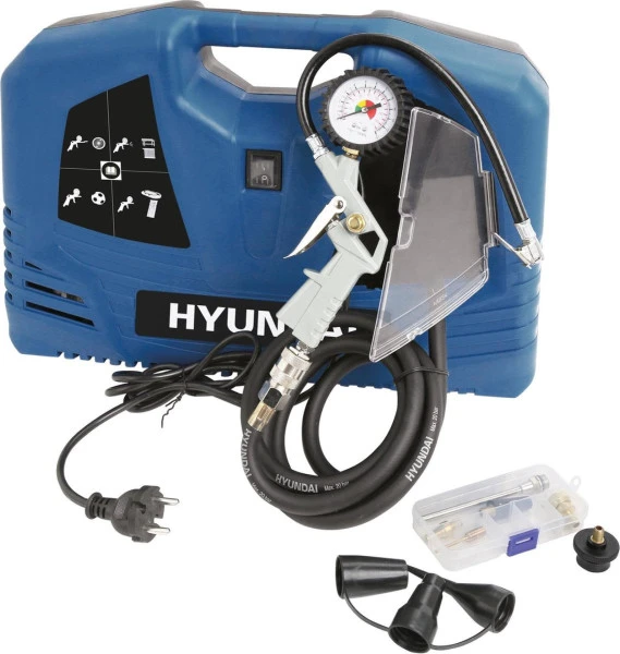 Hyundai Mini-compressor 55791, 1100 Watt, 180L/min, 8 Bar 1 Hyundai Mini-compressor 55791, 1100 Watt, 180L/min, 8 Bar