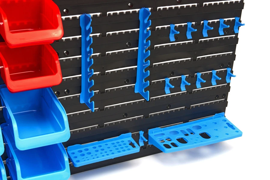 HBM Gereedschapswand Met Opbergrekken En Opbergbakken 43-delig 3 HBM Gereedschapswand Met Opbergrekken En Opbergbakken 43-delig - Afbeelding 3