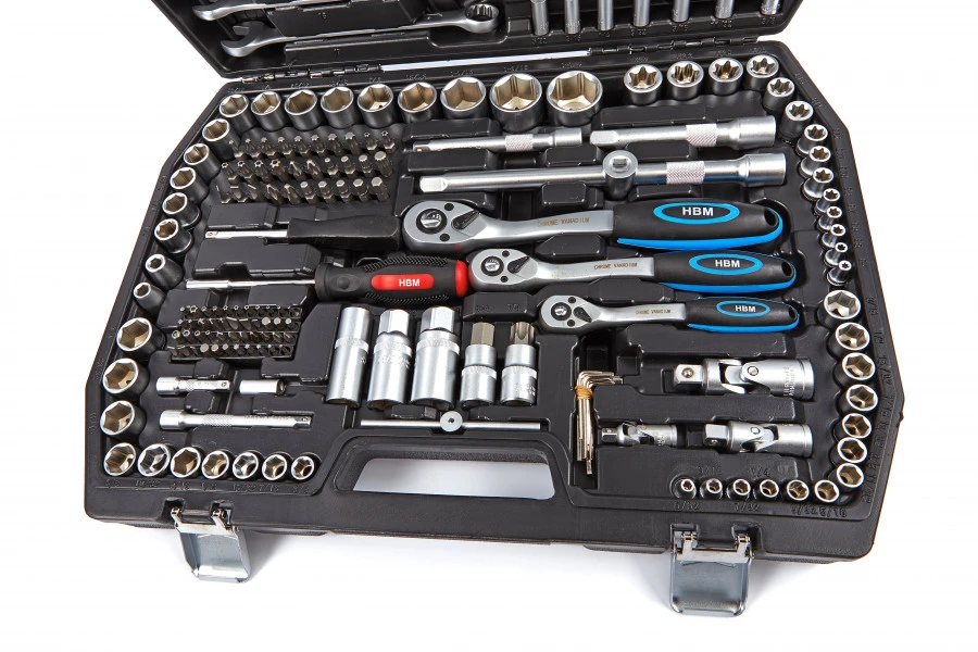 HBM 216 Delige Professionele Doppenset INCH Maten 2 HBM 216 Delige Professionele Doppenset INCH Maten - Afbeelding 2