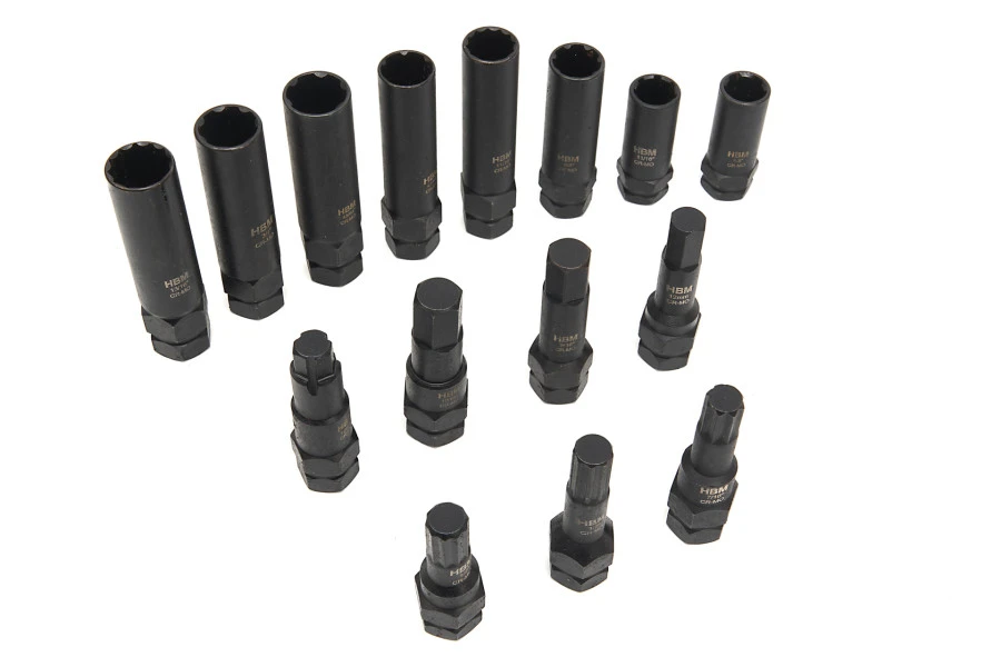 HBM Kracht Wielslot, Wielbouten Demontageset 16-delig 1 HBM Kracht Wielslot, Wielbouten Demontageset 16-delig