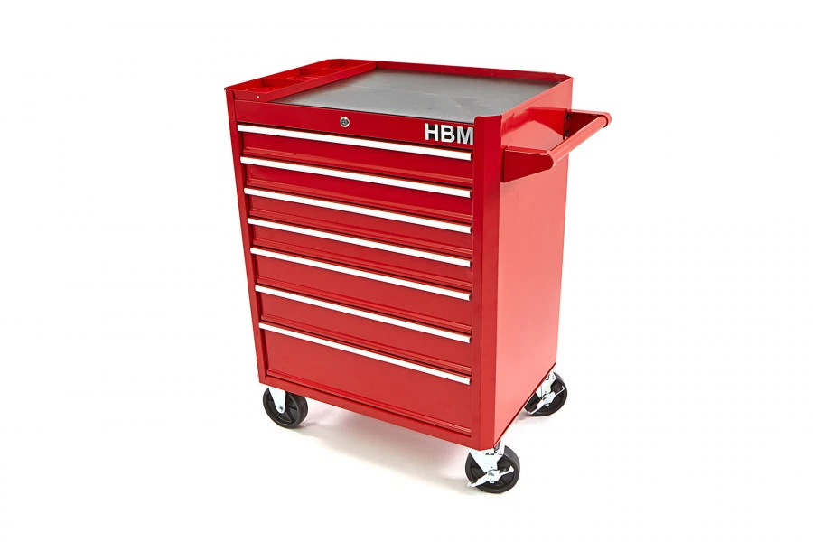HBM Gereedschapswagen Met 7 Laden - 66 Cm - Rood 2 HBM Gereedschapswagen Met 7 Laden - 66 Cm - Rood - Afbeelding 2