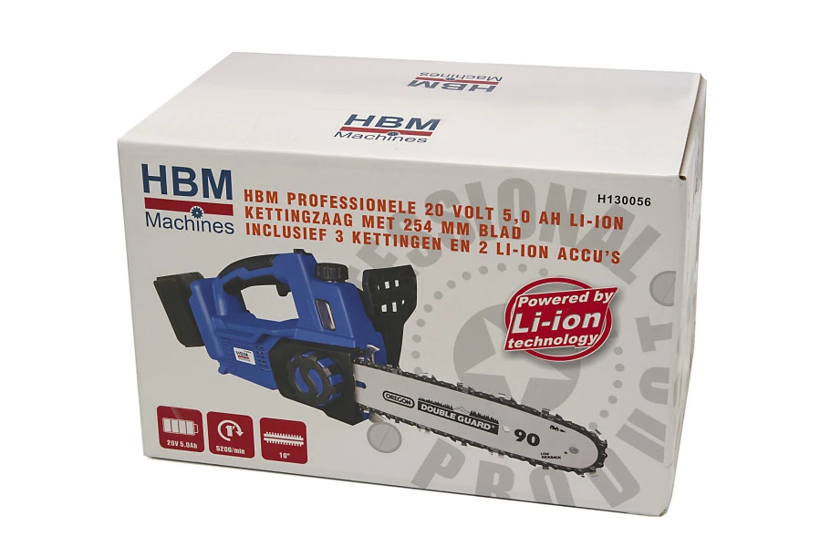 HBM Kettingzaag Met 250 Mm Blad, 20 Volt 5,0 Ah Power20.5 13 HBM Kettingzaag Met 250 Mm Blad, 20 Volt 5,0 Ah Power20.5 - Afbeelding 13