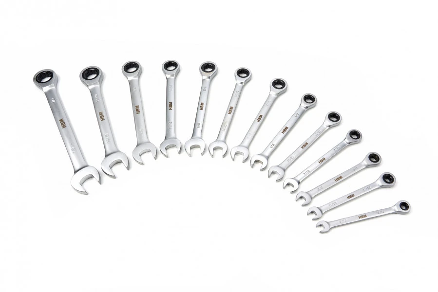 HBM 13 Delige Ring, Ratel, Steeksleutelset INCH In Carbon Foam Inlay Voor Gereedschapswagen 8 HBM 13 Delige Ring, Ratel, Steeksleutelset INCH In Carbon Foam Inlay Voor Gereedschapswagen - Afbeelding 8