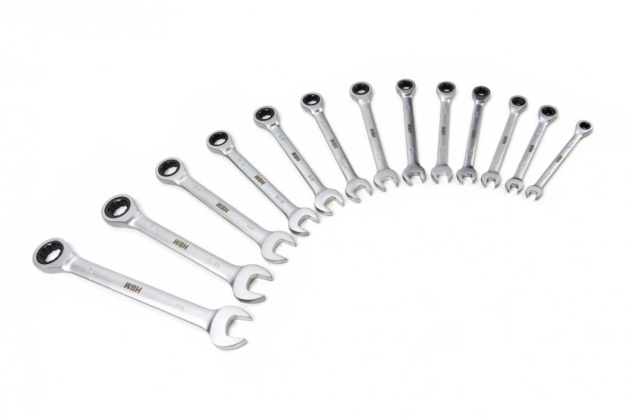 HBM 13 Delige Ring, Ratel, Steeksleutelset INCH In Carbon Foam Inlay Voor Gereedschapswagen 9 HBM 13 Delige Ring, Ratel, Steeksleutelset INCH In Carbon Foam Inlay Voor Gereedschapswagen - Afbeelding 9