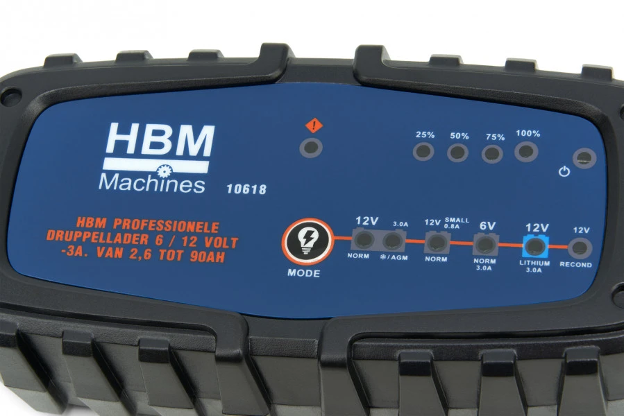 HBM Druppellader 6 / 12 Volt – 3A. Van 2,6 Tot 90AH 2 HBM Druppellader 6 / 12 Volt – 3A. Van 2,6 Tot 90AH - Afbeelding 2