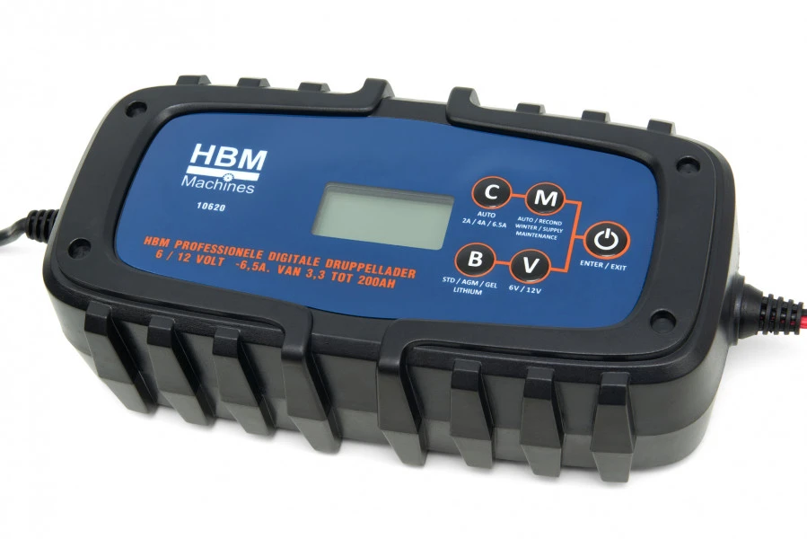 HBM Digitale Druppellader 6 / 12 Volt – 6,5A. Van 3,3 Tot 200AH 1 HBM Digitale Druppellader 6 / 12 Volt – 6,5A. Van 3,3 Tot 200AH