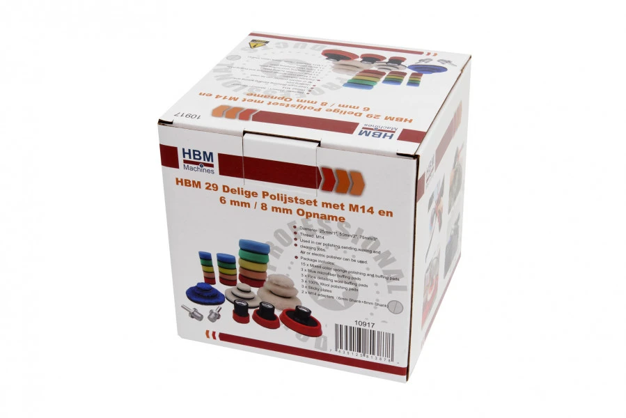 HBM 29 Delige Polijstset Met M14 En 6 Mm/ 8 Mm Opname 3 HBM 29 Delige Polijstset Met M14 En 6 Mm/ 8 Mm Opname - Afbeelding 3