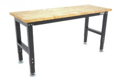 HBM Werkbank Met Massief Houten Blad, In Hoogte Verstelbaar, 152 Cm