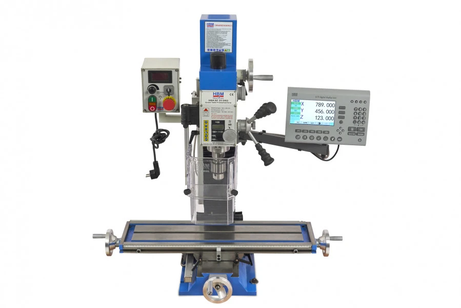 HBM BF 25 Freesmachine Grote Tafel Met 3 Assig LCD Digitaal Uitleessysteem 1 HBM BF 25 Freesmachine Grote Tafel Met 3 Assig LCD Digitaal Uitleessysteem