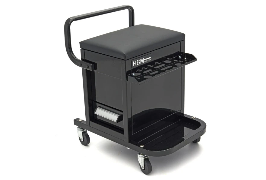 HBM Professionele Verrijdbare Garagestoel, Garagekruk Met 2 Laden 2 HBM Professionele Verrijdbare Garagestoel, Garagekruk Met 2 Laden - Afbeelding 2