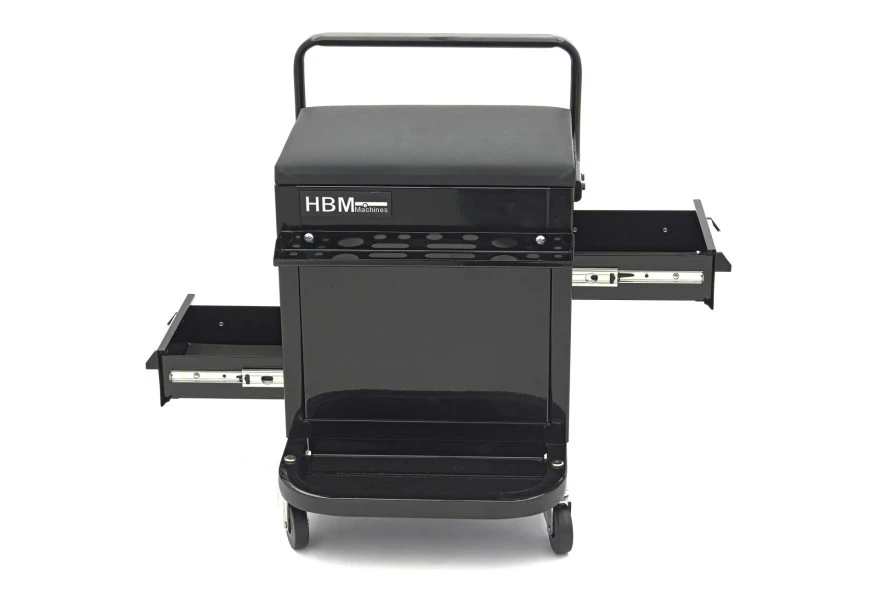 HBM Professionele Verrijdbare Garagestoel, Garagekruk Met 2 Laden 4 HBM Professionele Verrijdbare Garagestoel, Garagekruk Met 2 Laden - Afbeelding 4