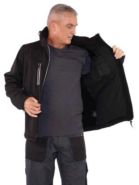 Clive Softshell Werkjas Zwart 5 Clive Softshell Werkjas Zwart - Afbeelding 5