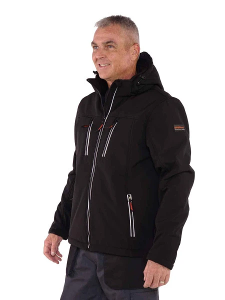 Clive Softshell Werkjas Zwart 2 Clive Softshell Werkjas Zwart - Afbeelding 2